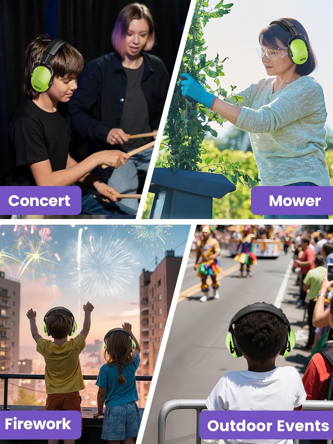 Dr.meter Ear Muffs for Noise Reduction: 27.4SNR Noise Cancelling Headphones for Kids Adults, EM100 Adjustable Hearing Protection Earmuffs for Monster Jam, Autism Sensory, Concerts, Fireworks