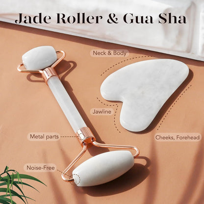 BAIMEI IcyMe Gua Sha & Jade Roller Set, Cooling Face Roller & Guasha Tool for Face Depuffing, Facial Sculpting & Jawline Definition, Smooth Rolling Skincare Tools Gifts for Women & Men – Green