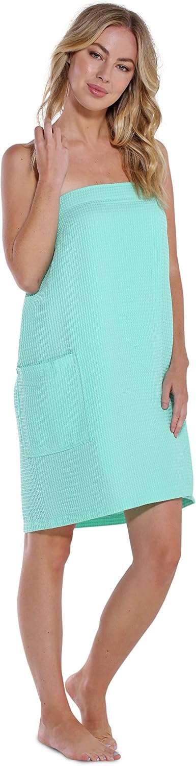 Turquaz Lightweight Knee Length Waffle Robes For Women Spa Bath Waffle