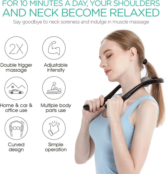 VOYOR Neck Massager Shiatsu Deep Tissue Dual Trigger Point for Pain Relief