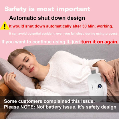 Portable Cordless Heating Pad, Electric Waist Belt Device, Fast Heating Pad with 3 Heat Levels and 3 Massage Modes, Back or Belly Heating Pad, Gift for Her, Women and Girl