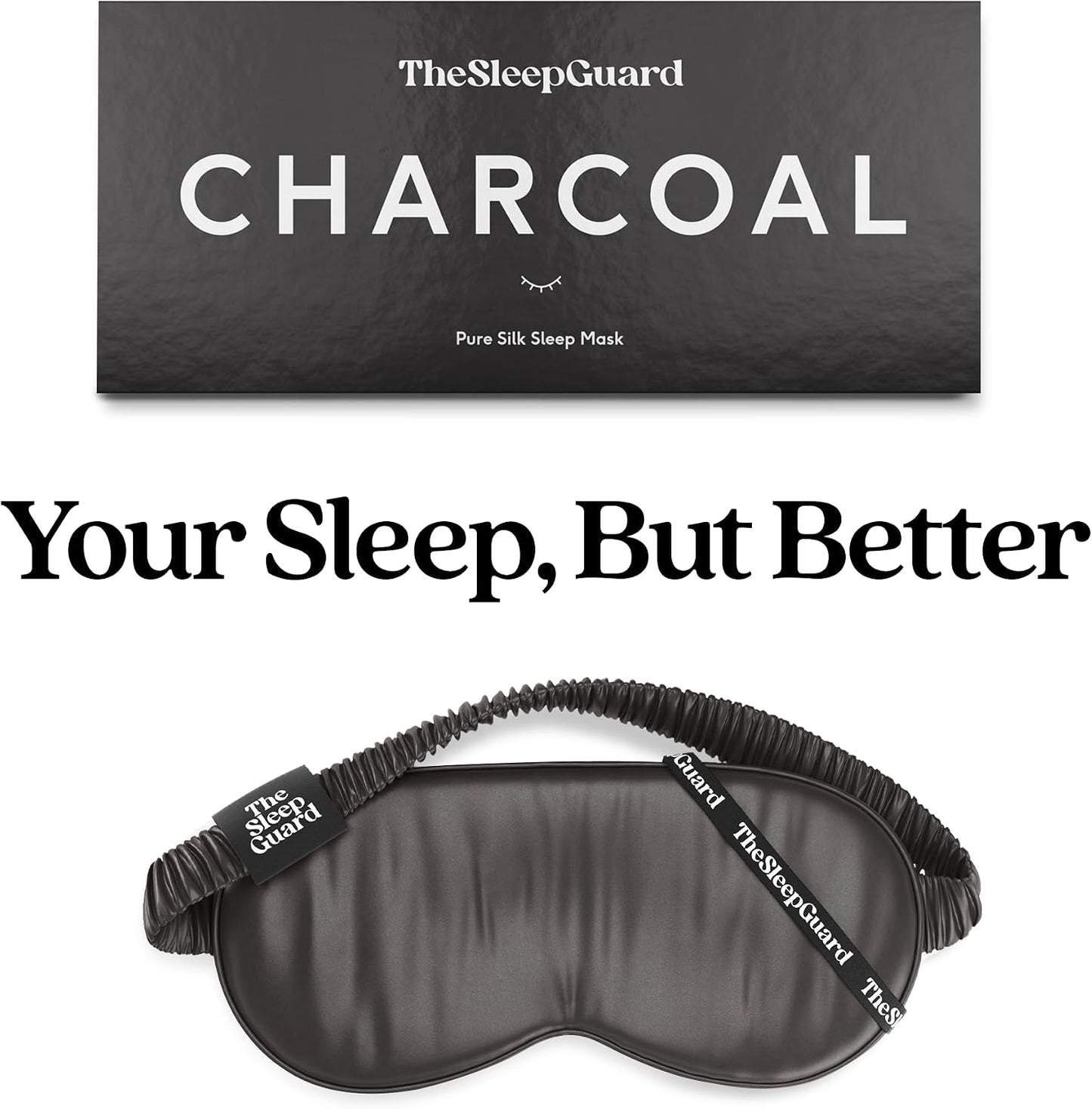 TheSleepGuard Pure Silk Sleep Mask [100% 6A Mulberry Silk, 22 Momme] Light Blocking Travel Essentials. Eye Masks for Sleeping. Black Oeko-Tex Blindfold. Eye Covers for Men & Women