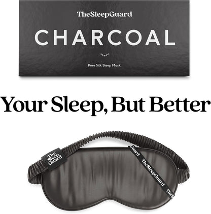 TheSleepGuard Pure Silk Sleep Mask [100% 6A Mulberry Silk, 22 Momme] Light Blocking Travel Essentials. Eye Masks for Sleeping. Black Oeko-Tex Blindfold. Eye Covers for Men & Women