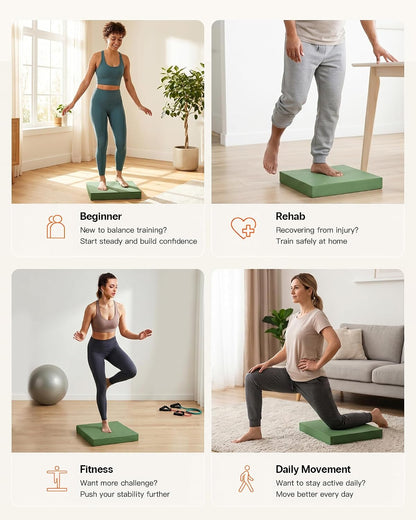 StrongTek Extra Wide Foam Balance Pad for Physical Therapy, 19" X 15.8" X 2.4", High-Density TPE Foam Pad for Exercise, Enhanced Stability, Core Strength, Non-Slip & Water-Resistant, for Fitness, Yoga