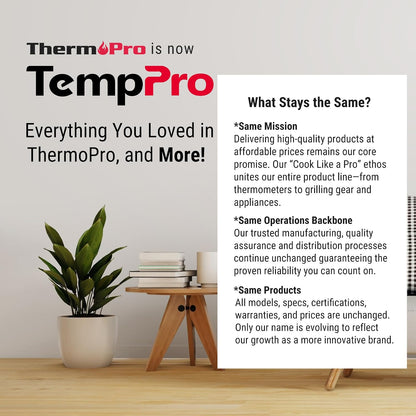 TempPro TP150 Greenhouse Thermometer Hygrometer, IPX5 High-Humidity Resistant Temperature and Humidity Monitor, High/Low Records Humidity Meter for Indoor Grow Tents, Reptile(Previously ThermoPro)