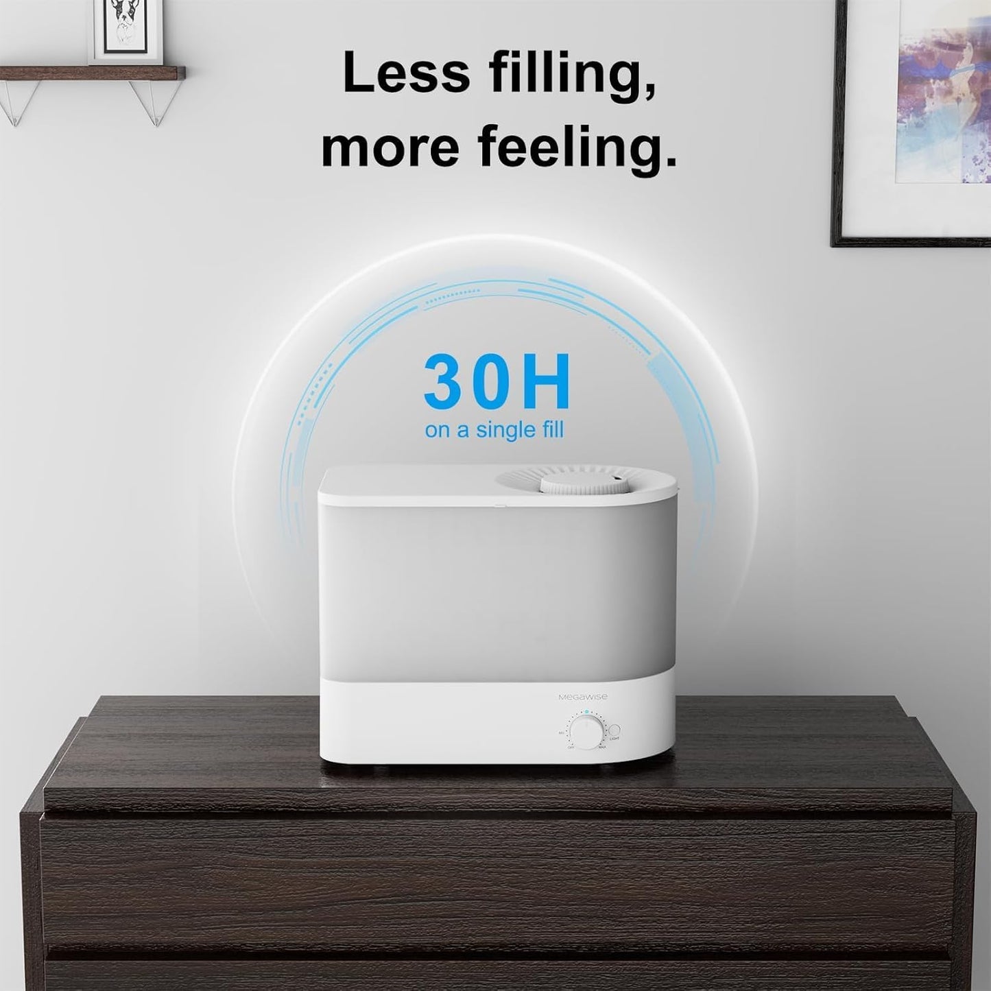 MegaWise Ultrasonic Cool Mist Humidifier SK7620 - 1.5L Capacity, Whisper-Quiet Operation, Adjustable Mist Output, Auto Shut-Off - Ideal for Home, Office, Baby Room, and Bedroom