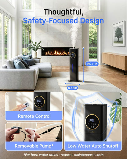 LACIDOLL Humidifiers for Bedroom 500 sq ft, 2.1Gal/8L Humidifier large room