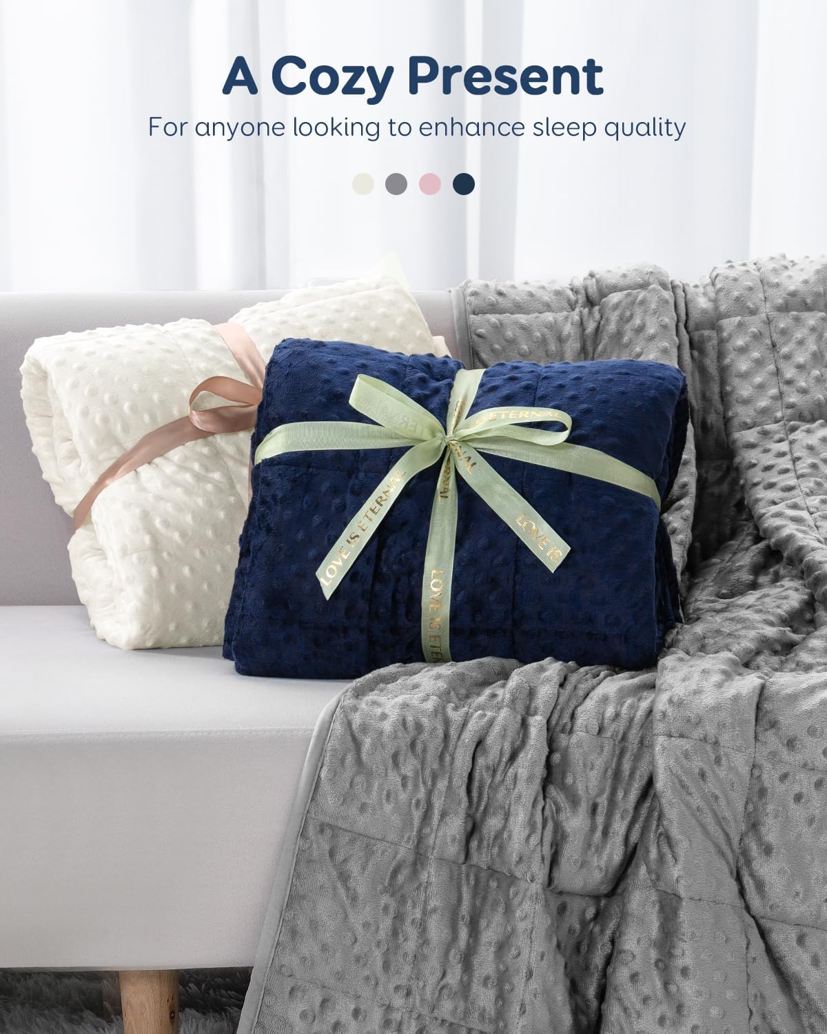 Kivik 2 lbs Weighted Lap Pad, Ultra Soft Minky Dotted Heavy Blankets Throw for Better Study Relaxing & Sleeping, Machine Washable, 20 x 30 Inches, Purple