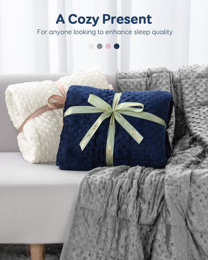 Kivik 2 lbs Weighted Lap Pad, Ultra Soft Minky Dotted Heavy Blankets Throw for Better Study Relaxing & Sleeping, Machine Washable, 20 x 30 Inches, Purple