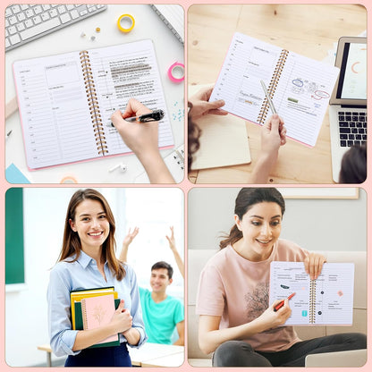 Thboxes Undated Daily Planner with Hourly Schedule, 5.71" X 8.35" Daily To DO List Noteboook Set Goals A5 Daily Personal Organizer Notepad for School Work Office Improve Efficiency Planner, Green
