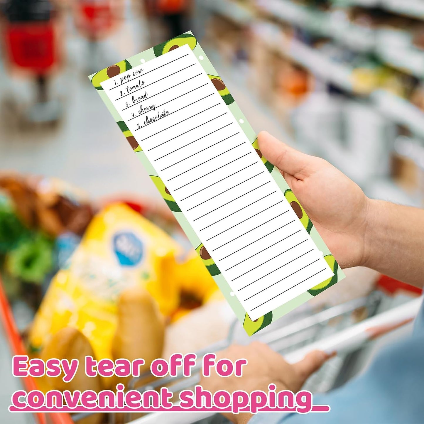 Thboxes 4 Pack Magnetic Note Pad for Fridge with Pen Holder, Totally 200 Sheets Grocery List Magnet Pad for Refrigerator Magnetic Shopping List Pad（Fruit Design）