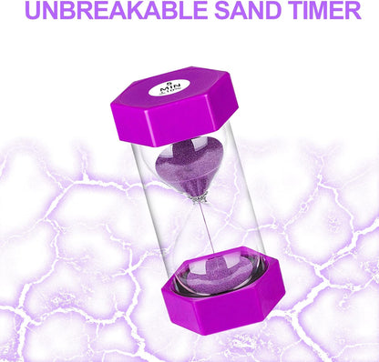 Sand Timers for Kids, 1/2/3/5/10/30 Minutes Acrylic Hourglass Sand Clock, Colorful Plastic Sand Watch Hour Glass Sandglass for Classroom, Games, Kitchen (Pack of 6)