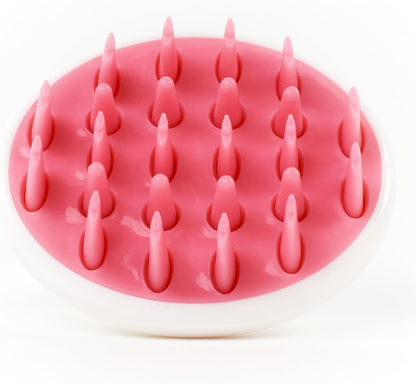 Zyllion Hair Shampoo Brush and Scalp Massager Care for Dandruff Removal, Scrubber, Hair Growth and Exfoliator with Flat and Pointed Soft Silicone Bristles for Women and Men - Green (ZMA-12-GR)