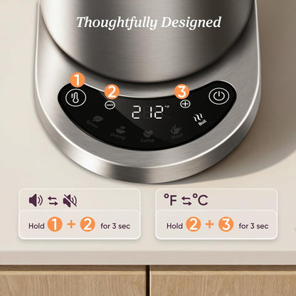 Cosori Stainless Steel Electric Kettle with Temperature Control, 1.7L