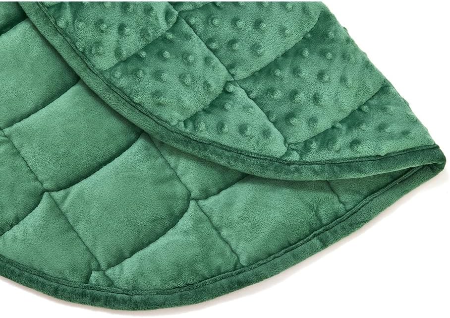 TONGDADA Weighted Lap Blanket 7lbs for Adult,Perfect for Relaxation, Lounging, Napping, Sleeping & Travel,Luxury Minky Weighted Body Blanket,Weighted Throw Blanket-Dark Grey Minky Dot, 29" x 24"