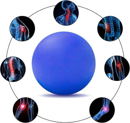 WOVTE Massage Lacrosse Ball for Sore Muscles, Shoulders, Neck, Back, Foot, Body, Deep Tissue, Trigger Point, Muscle Knots, Yoga and Myofascial Release (Blue)