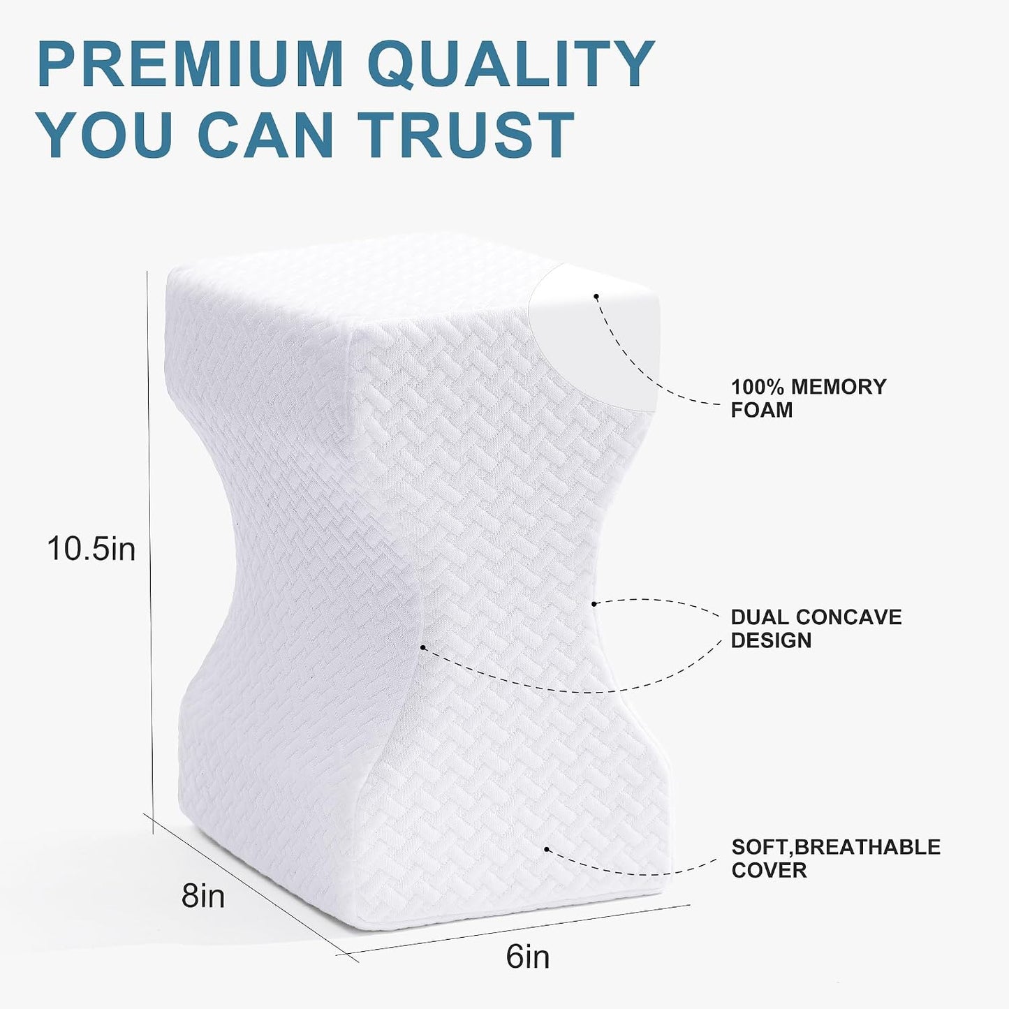 UJPFEO Knee Pillow for Side Sleepers, Leg Pillow for Sciatica, Back, HIPS, Knees, Joints Pain Relief,Pillows for Between Legs While Sleeping Spine Alignment Support & Relieves Pressure