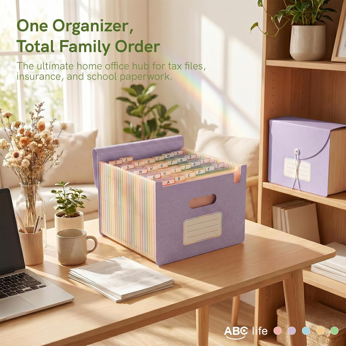 ABC life 26 Pockets Accordion File Organizer, Expanding File Folders