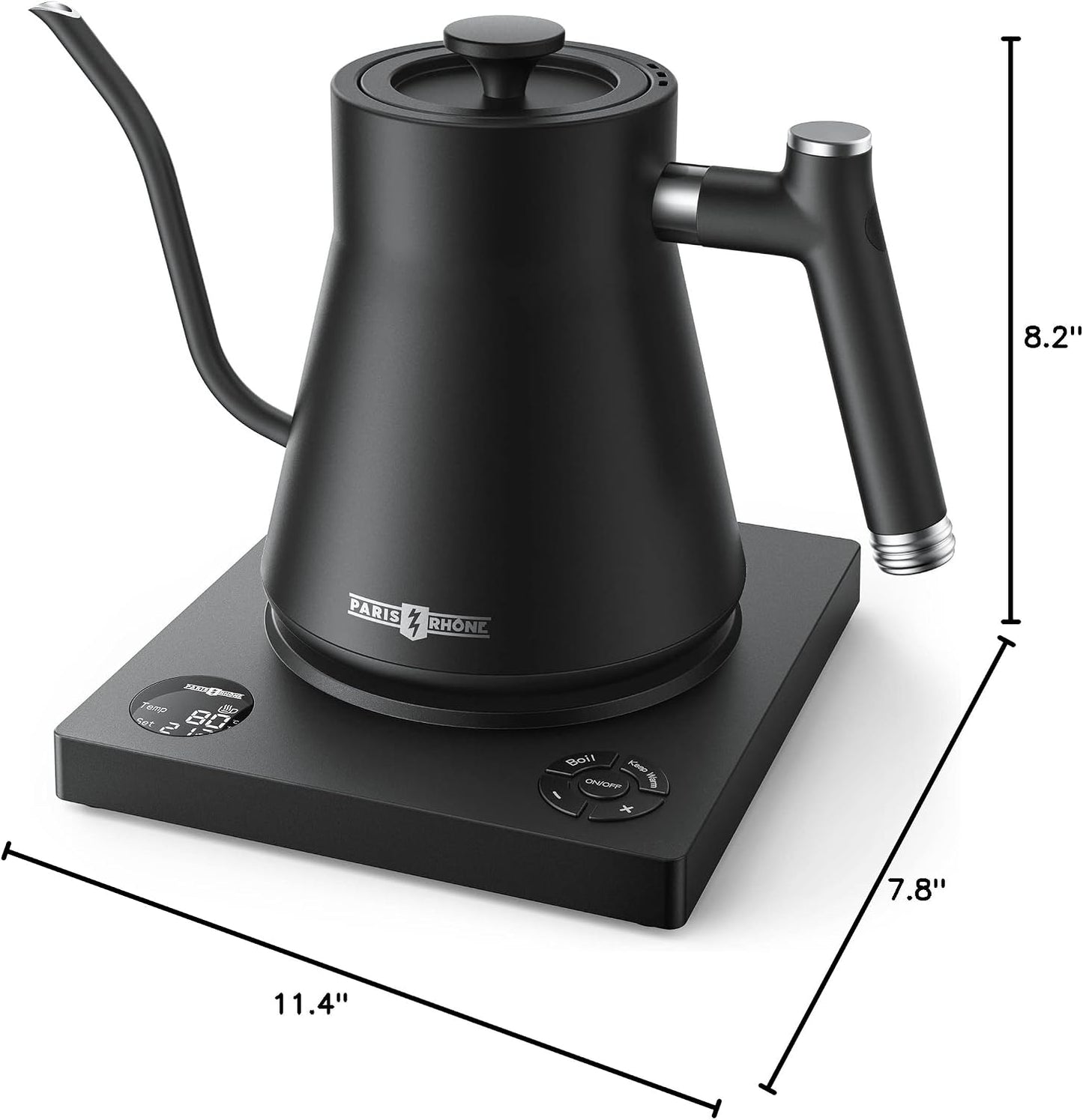 1.7L Electric Glass Kettle with Variable Temperature Control, 1500W Fast Heating Water Boiler, 13 Temperature Presets, Keep Warm Function, Auto Shut-Off Safety Protection, LED Touch Panel, 120V
