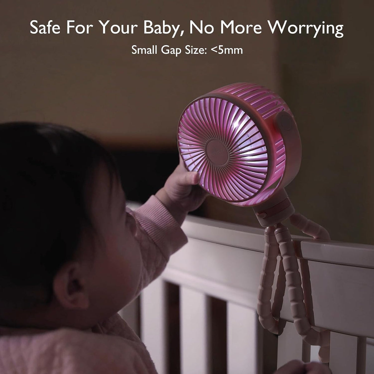 Momcozy 8000mAh Portable Stroller Fan | 27H Ultra-long Battery Life