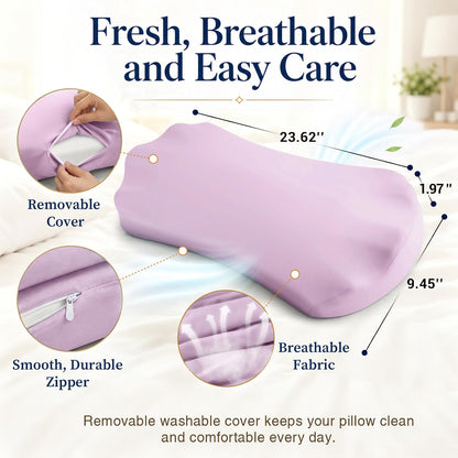 Fledano Lumbar Pillow for Sleeping, Lumbar Support Pillow for Bed for Back Pain Relief, Memory Foam Lower Back Pillow for Bed, Back Support Pillow for Side & Back Sleepers, Washable Cover
