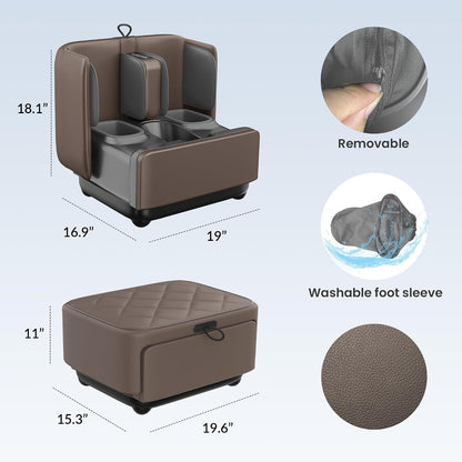 COMFIER 2 in 1 FSA Foot Massager Machine, HSA Shiatsu Foot and Calf Massager with Heat,Kneading,Vibration,Compression Massagers for Feet Health,Ankle & Leg Tired, Plantar Fasclitis,Gift for Men Women