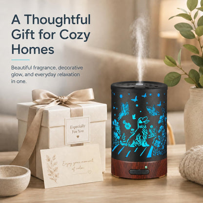 Essential Oil Diffuser, Ultrasonic Diffuser for Essential Oil, Cool Mist Humidifier Aromatherapy Diffuser with 7 Color Lighting Changing Modes, Waterless Auto Shut-Off for Home（Flower Fairy）