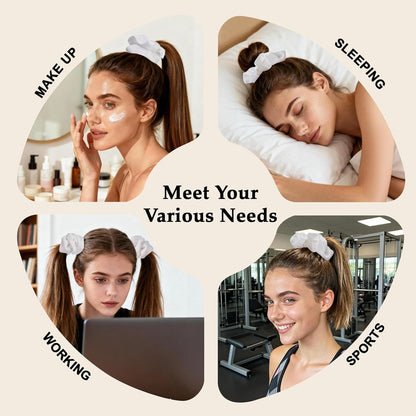Satin Scrunchies for Women – 8PCS Blush & Brown Silk Hair Ties Set – No Crease, Frizz-Free, Gentle Elastic Hair Bands, Soft & Stylish Everyday Hair Accessories Gifts