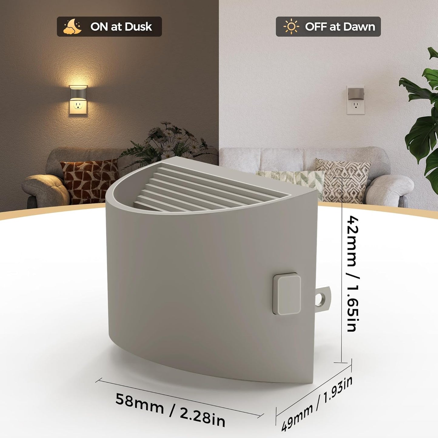 DORESshop LED Night Light[2 Pack], Night Lights Plug into Wall, 3 Level Brightness Adjustable Plug in Night Light, Dusk to Dawn Sensor, Nightlights for Adults, Bedroom, Bathroom, Hallway, Amber