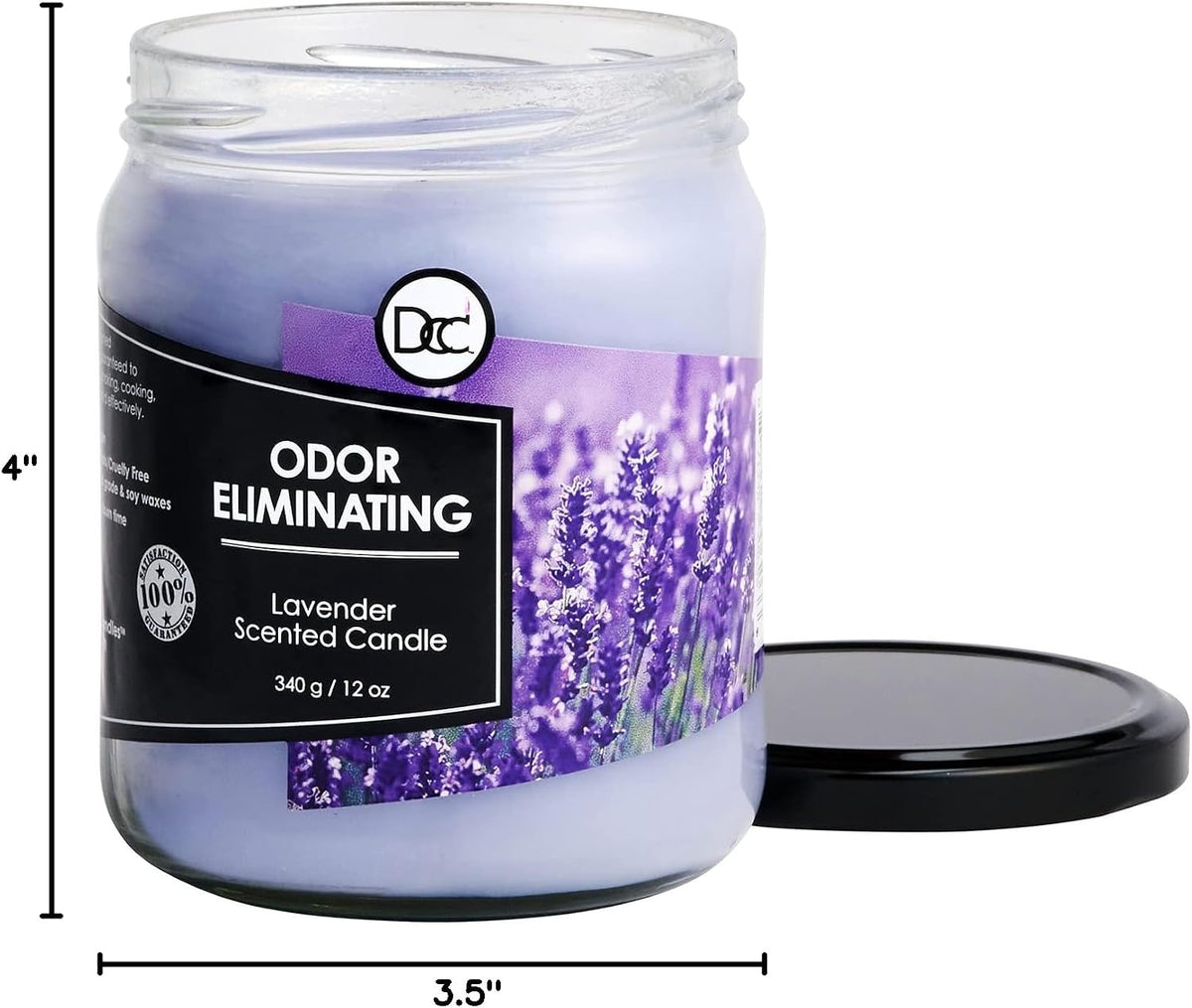 Vanilla Bean Odor Eliminating Highly Fragranced Candle - Eliminates 95% of Pet, Smoke, Food, and Other Smells Quickly - Up to 80 Hour Burn time - 12 Ounce Premium Soy Blend - Colors A