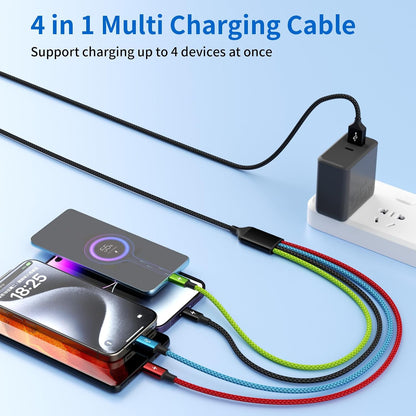 4 in 1 Multi Charging Cable, 5FT Charging Cords for Multiple Devices
