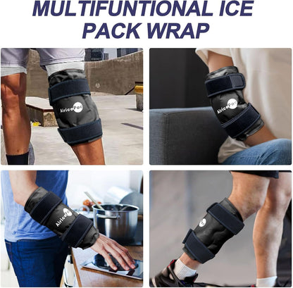 AiricePac Ice Pack for Knee Pain Relief, Reusable Gel Ice Wrap for Injuries, Swelling, Knee Replacement Surgery, Cold Compress Therapy for Arthritis, Meniscus Tear and ACL, Blue