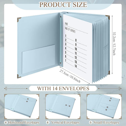 Marspark Important Document Organizer, 14 Pockets with Labels, Black