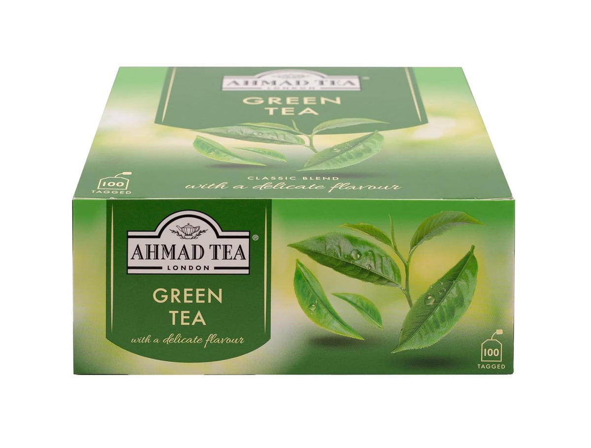 Ahmad Tea Green Tea, Green Tea Teabags 100 ct - Caffeinated & Sugar-Free