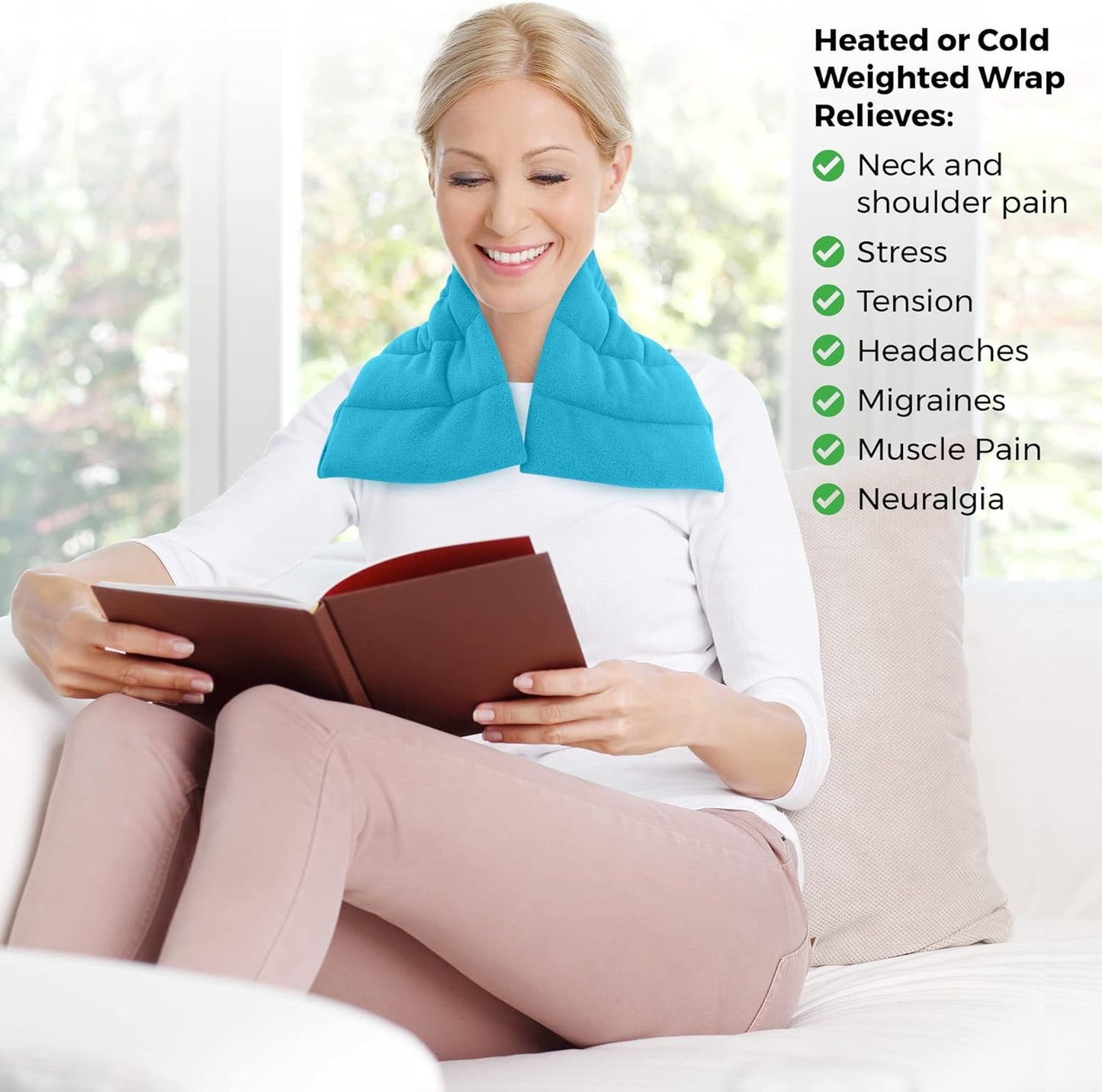 Microwavable Heating Pads Set of 2 Natural Moist Heat Pad for Back Pain, Neck and Shoulders, Nerve, Cramps, Lower Lumbar Relief