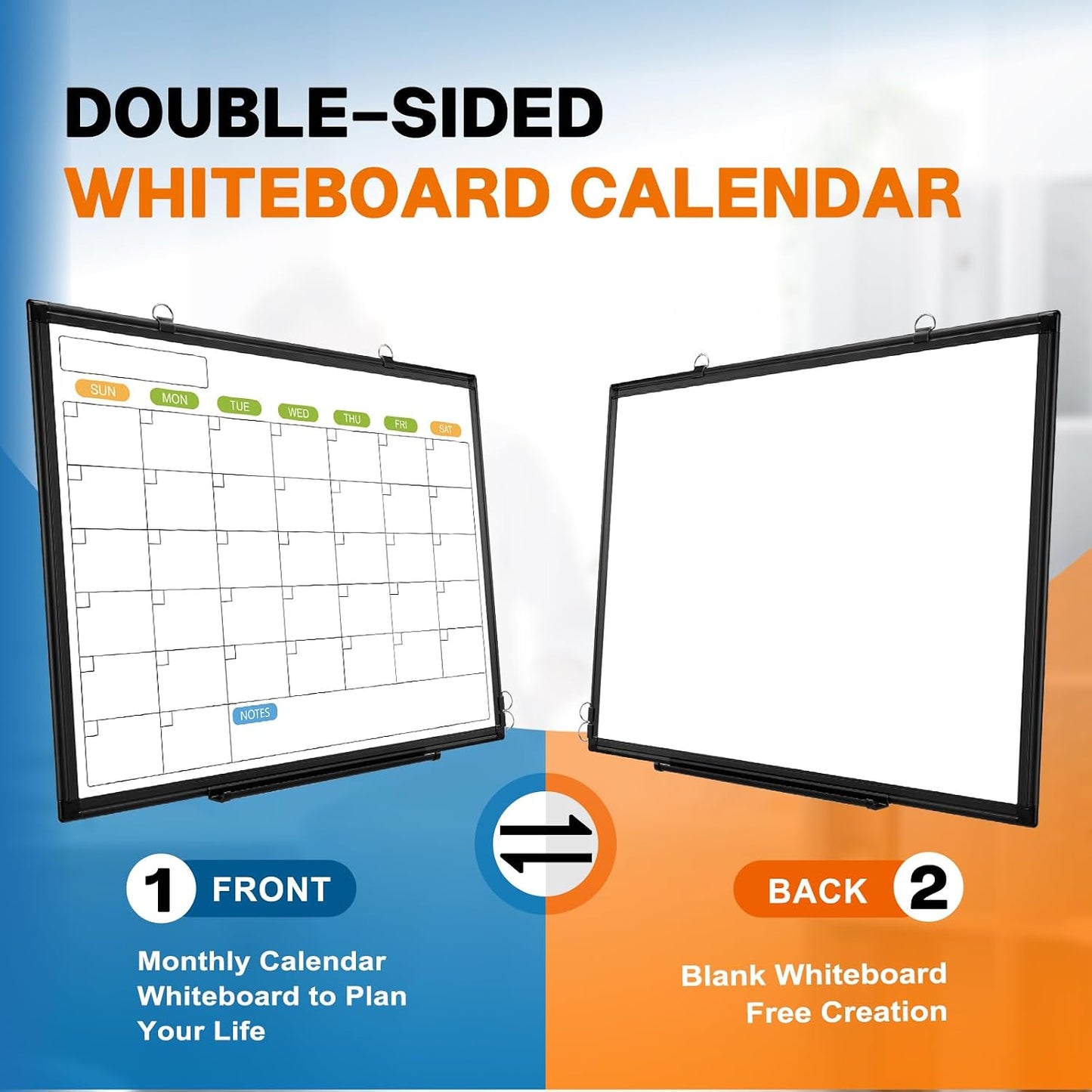 24" x 18" Magnetic Monthly Dry Erase Whiteboard Calendar for Wall