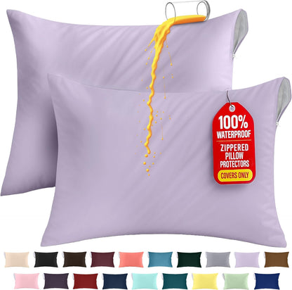 Utopia Bedding Premium 100% Waterproof Pillow Protectors with Zipper Standard Size (Set of 4), Bed Bug and Dust Mite Proof Zippered Pillow Covers, Pillow Encasement Cases, Gray