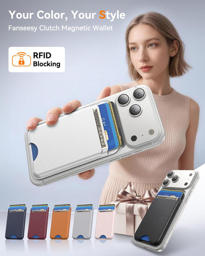 for MagSafe Wallet, Works with Apple Find My,4 Card Holder, Magnetic Phone Wallet for iPhone 18/17/16/15/14/13/12 Pro Max Air Plus Series, RFID Blocking Vegan Leather,Black