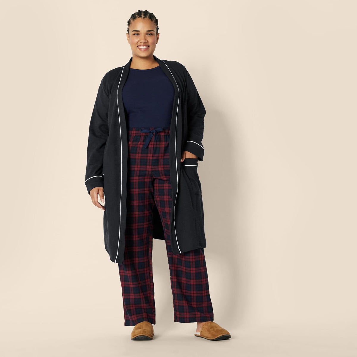 Amazon Essentials Women's Lightweight Waffle Full-Length Bath Robe (Available in Plus Size)