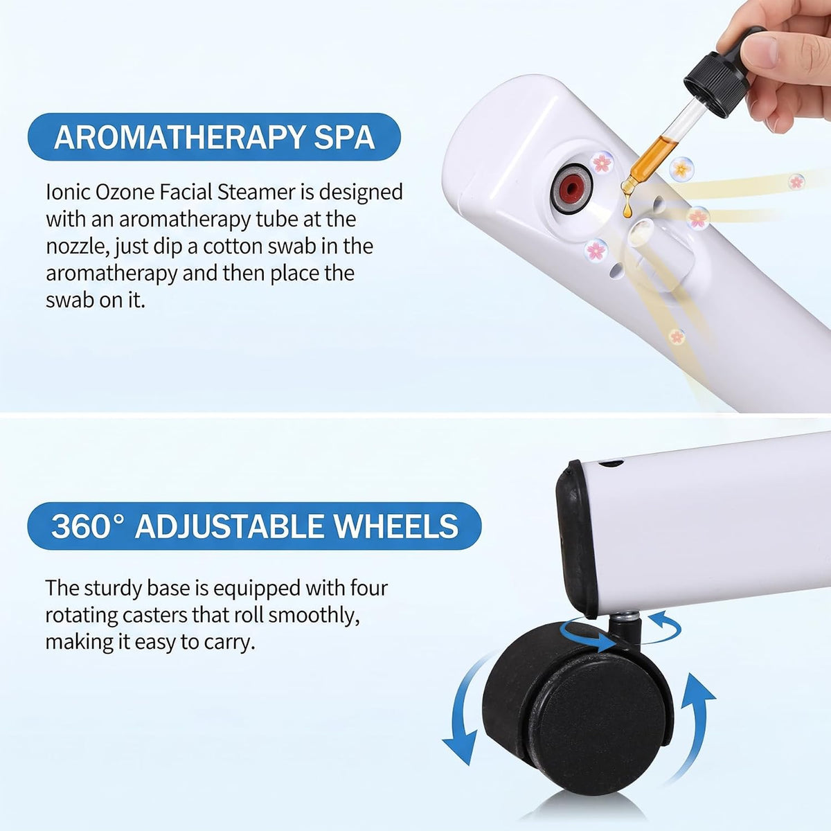 Nova Microdermabrasion Professional 2 in 1 Facial Steamer for Face Deep Cleaning Ozone Face Steamer with 5X Magnifying Lamp Hot Mist Function for Salon Spa Home Beauty Equipment