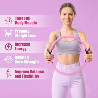 RitFit Pilates Ring Circle - 14 Inch Magic Fitness Circle for Toning Inner & Outer Thighs, Bonus Workout Guide Included