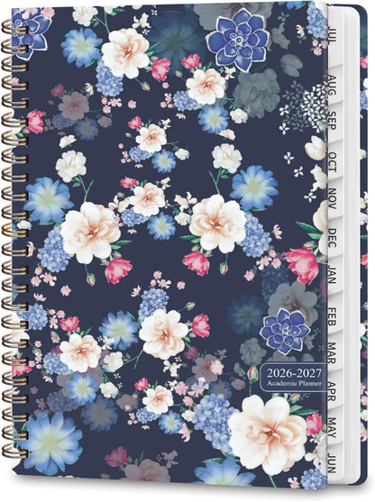 Planner 2026-2027, Weekly and Monthly Calendar Planner, JUL 2026 - JUN 2027 | A5(6.3'' x 8.5''), Hardcover, Agenda Book, Sprial Bound, Inner Pocket, Office and School Use