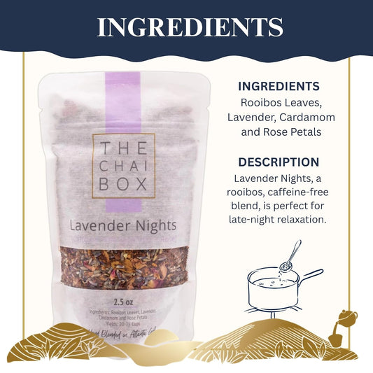 The Chai Box Traditional Lavender Chai with Rose - 100% Organic Black Tea