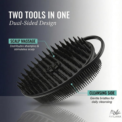 Avilana Premium Silicone Body Scrubber - Trusted Since 2017 - SGS Certified Food Grade Dual Sided Bath Brush, Quick-Dry Exfoliating Loofah Alternative, Massage Brush Sensitive Skin Women Men