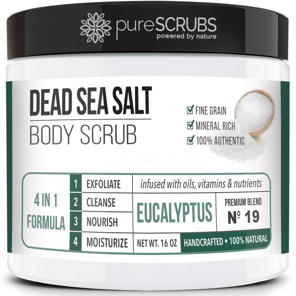 pureSCRUBS Premium Cucumber Body Scrub Set, Exfoliating Dead Sea Salt Scrub