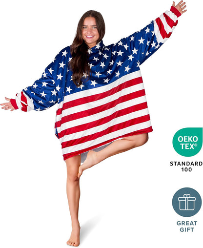 Bare Home Wearable Blanket Hoodie - Soft Plush Sherpa - Warm and Cozy - Oversized Wearable Blanket