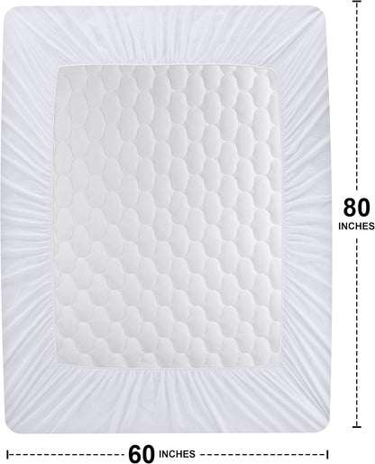 Utopia Bedding Waterproof Mattress Protector, Queen Mattress Pad, Noiseless Quilted Fitted Cover with Deep Pocket Stretches up to 16 Inches (White)