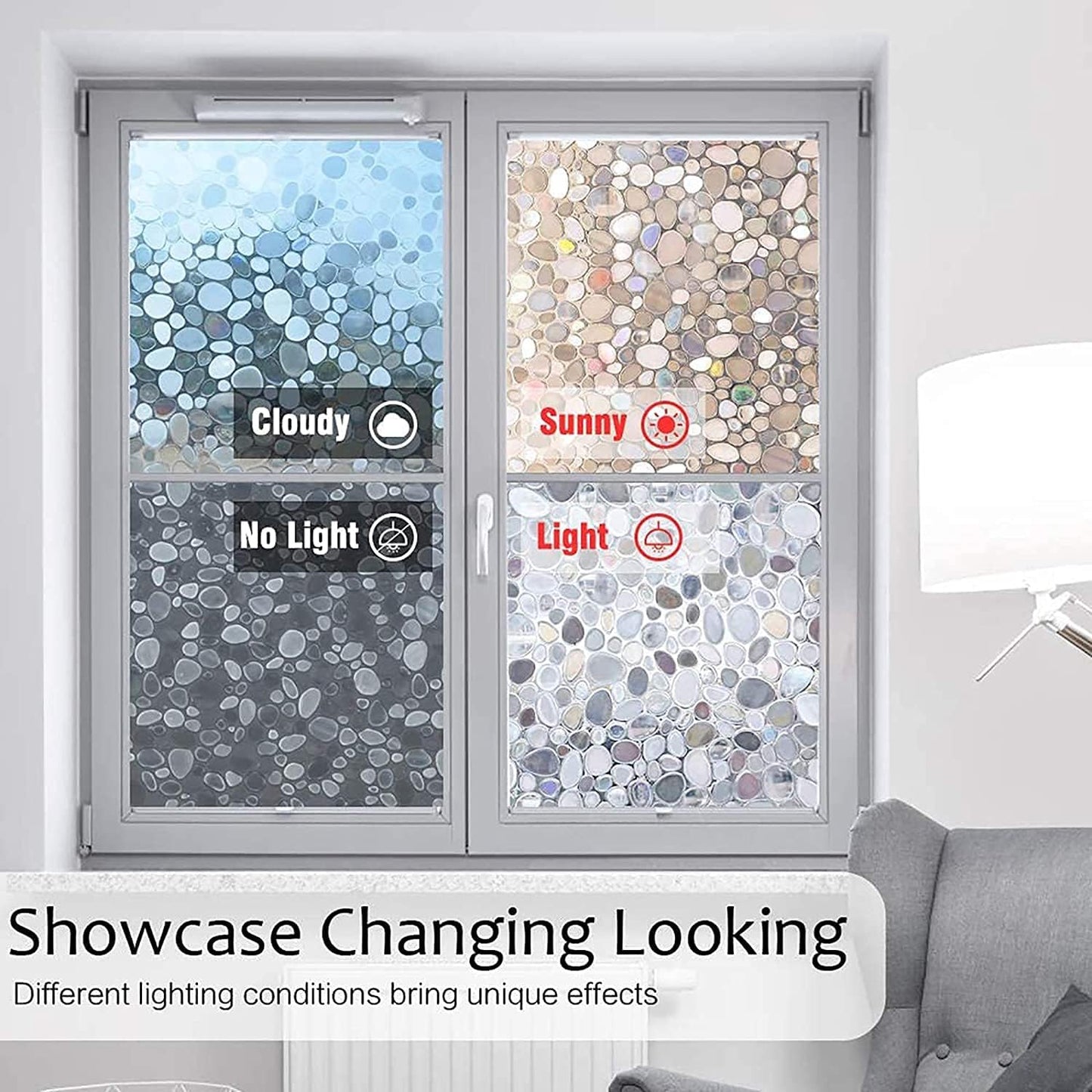 rabbitgoo Blackout Window Film Room Darkening Light Blocking 17.5" x 78.7" | Removable Static Cling without Glue, Tint & Privacy Film for Window Inside, Day & Night Sleep for Home Garage Bedroom House