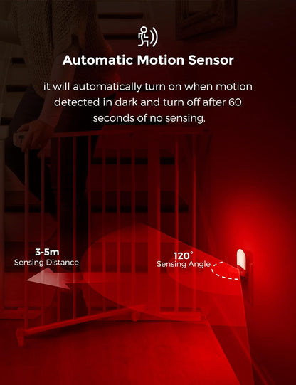 L LOHAS LED Amber Night Light, 2 Pack, Night Lights Plug into Wall Motion Sensor, 0.6W 2000K, LED Nightlights, 30/60LM Adjustable Brightness, Automatic Low Blue Nightlight for Kids, Bathroom, Hallway
