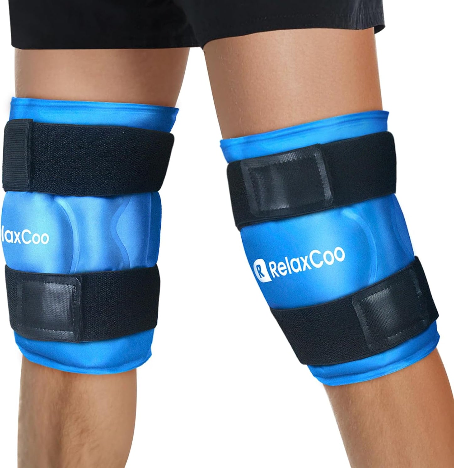 RelaxCoo Ice Pack for Knee Pain Relief, Reusable Gel Ice Wrap for Leg Injuries, Swelling, Knee Replacement Surgery, Cold Compress Therapy for Arthritis, Meniscus Tear and ACL Blue